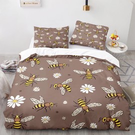 Ensemble de Literie Couette Abeille avec grandes Abeilles Volantes