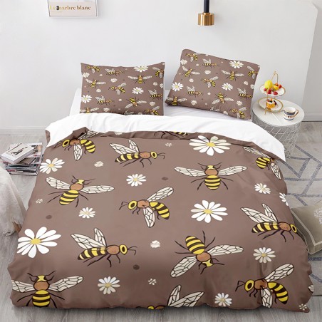 Ensemble de Literie Couette Abeille avec grandes Abeilles Volantes
