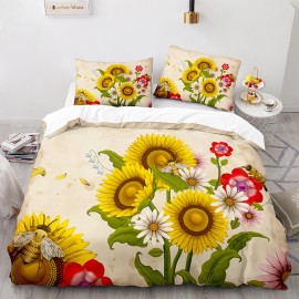 Set Copripiumino Ape e Girasoli Grandi - Matrimoniale 220x240