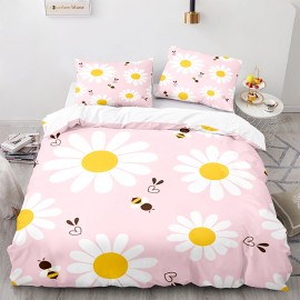 Ensemble de Literie Couette Abeilles et grandes Marguerites