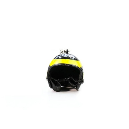 Porte-clés Abeille Casque de Moto jaune et noir vue face