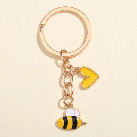 Portachiavi Ape Carina con Cuore Giallo | Idea Regalo Originale