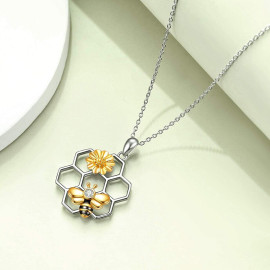 Collana Ape e Girasole Dorata con Strass | Idea Regalo Donna