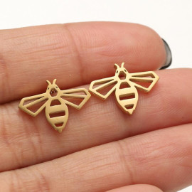 Clous d'oreilles abeilles graphiques  4 couleurs au choix