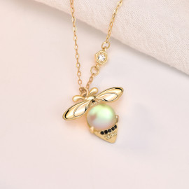 Collana Girocollo Ape con Pietra di Luna | Gioiello Argento 925S