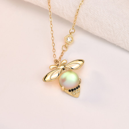 Collana Girocollo Ape con Pietra di Luna | Gioiello Argento 925S