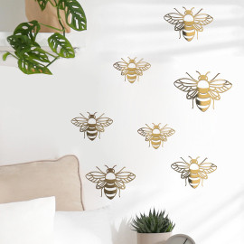 Autocollants muraux Abeilles 3D - Lot de 12 pièces