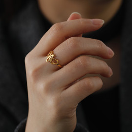 Bague abeille graphique  deux coloris