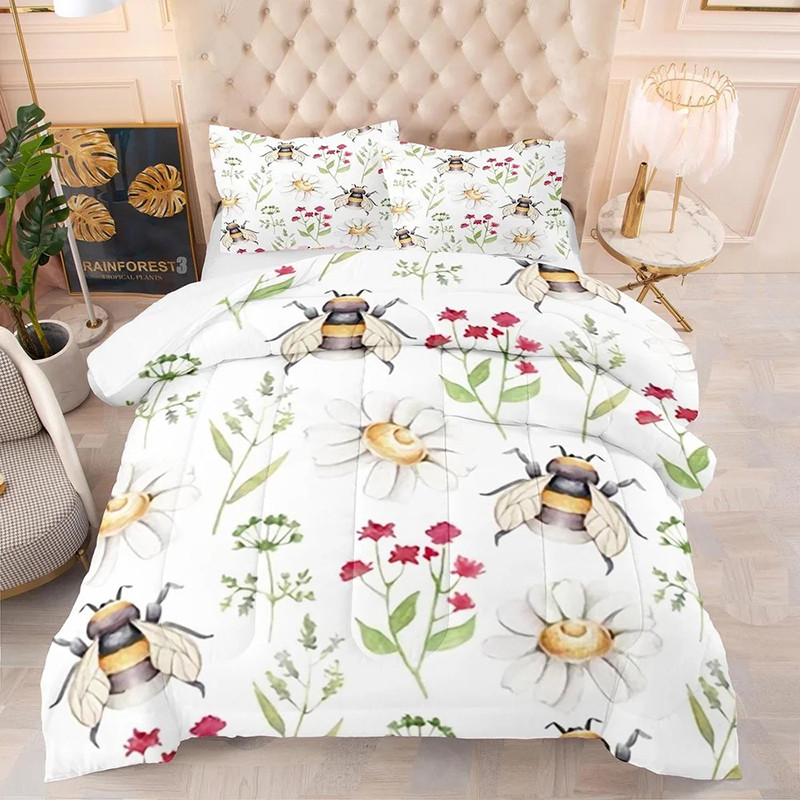 Completo Letto con Api e Fiori - Idea Regalo Originale