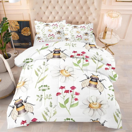 Completo Letto con Api e Fiori - Idea Regalo Originale