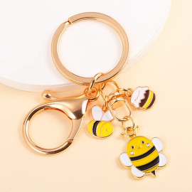 Porté-clé breloques abeilles et pot de miel