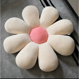 Coussin peluche marguerite  6 couleurs pastel - couleur beige rose
