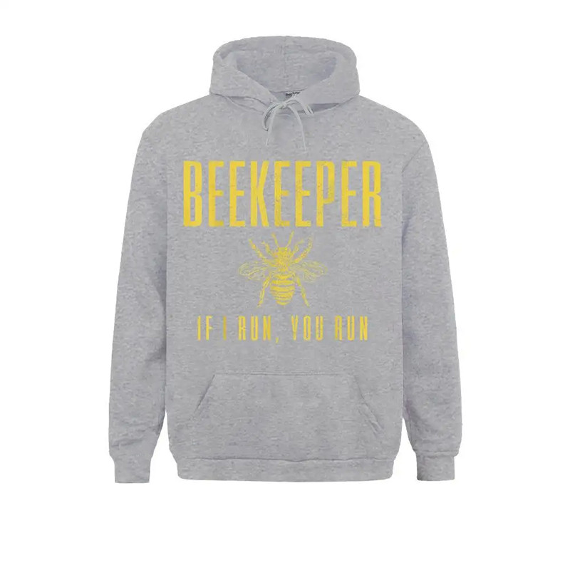 Hoodie Beekeeper  if I run, you run - couleur Gris