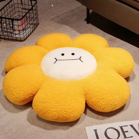 Coussins peluche fleurs souriantes - modele 1