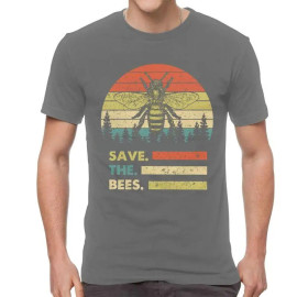 Maglietta save the bees - grigio mélange