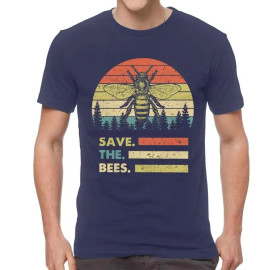 Maglietta save the bees - blu navy