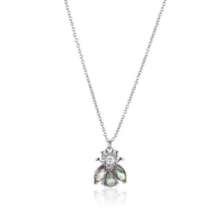 Collier Abeille ras du cou en argent Sterling 925 pour femme - couleur argent