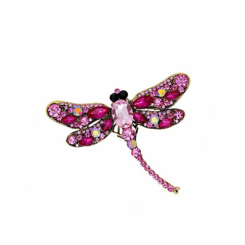 Magnifique Broche Libellule Grand Format Couleur Rose