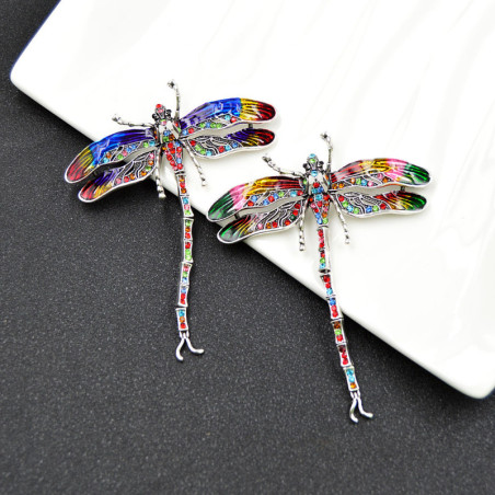 Broche Libellule Colorée Émaillée