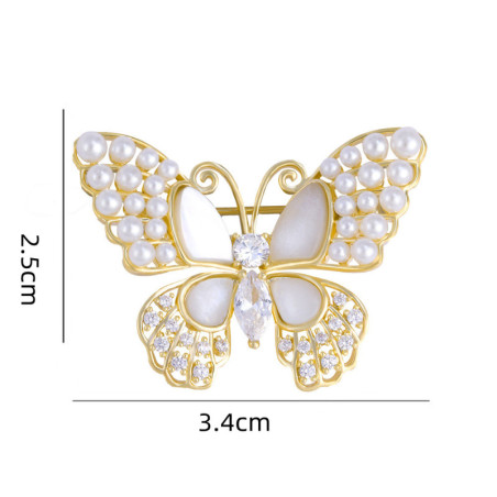 Broche Papillon composée de Perles Dimensions