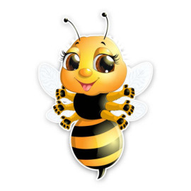 Autocollant Abeille avec 6 pattes
