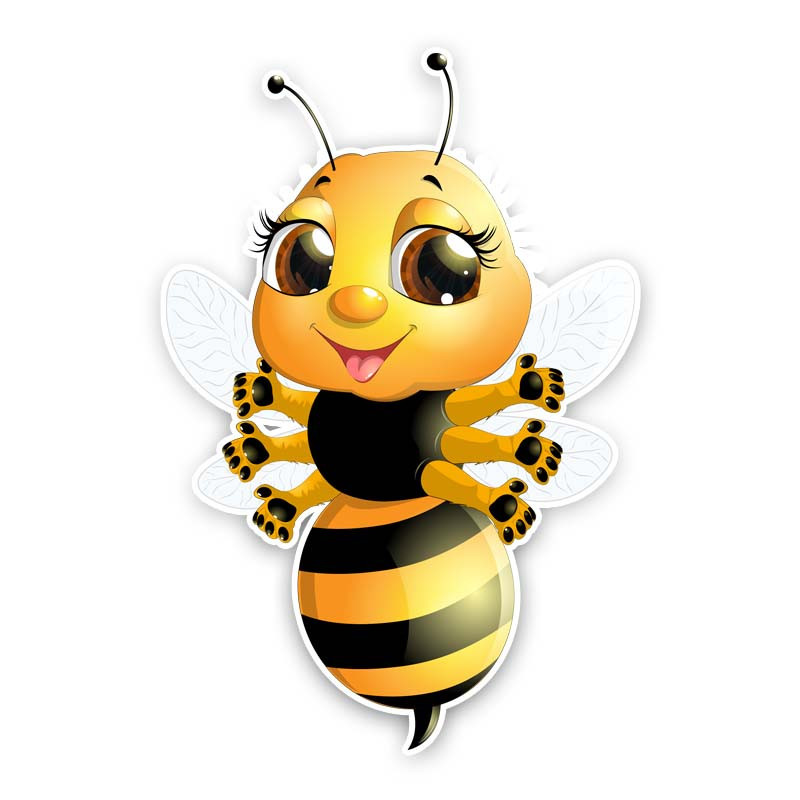 Autocollant Abeille avec 6 pattes