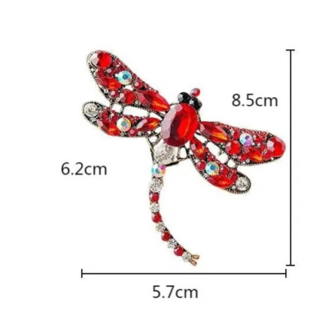 dimensions Petite Broche Libellule Ailes Strassées