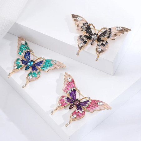 Broches Papillon Multicolores aux ailes déployées