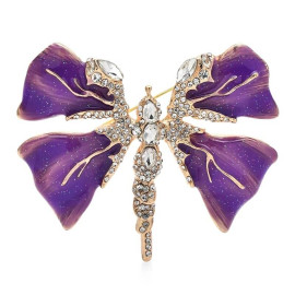 Broche Papillon aux ailes stylées violet