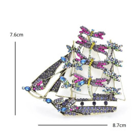 Dimensions Broche Libellule Strass Design Voilier multiples Libéllules