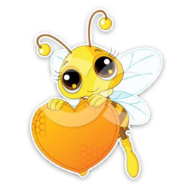 Autocollant Abeille Au Coeur de Miel  en PVC 14.2x16.1CM