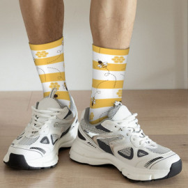 Détails Magnifiques Chaussettes Abeille avec dessins d'abeilles et nid d'abeille