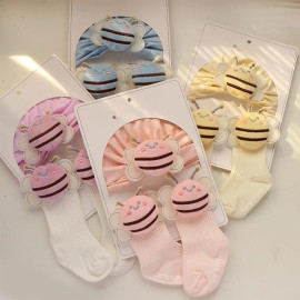 Ensemble bébé Abeille chaussettes antidérapantes et bonnet d'abeille pour bébé