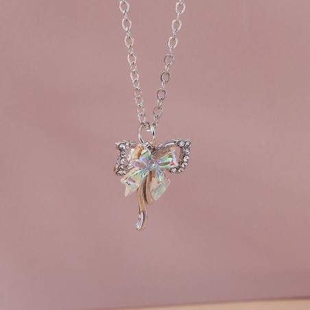 Collier papillon coloré