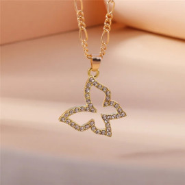 Collier papillon Strass