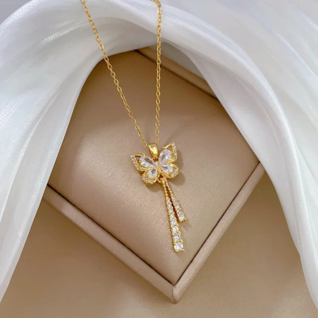 Elegant Gold Plated Butterfly Necklace