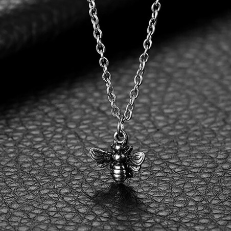 Collier pendentif abeille classique en argent