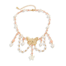 Collana Farfalla Dorata con Perle | Idea Regalo Donna Unica