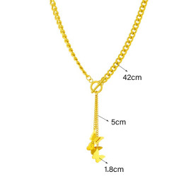 vue portée Collier papillon à longue chaîne vol de 3 papillons