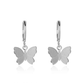Boucles d'oreilles papillon en or et argent - couleur argent