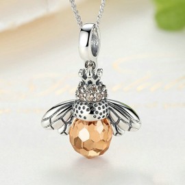 magnifique collier en argent Sterling 925 avec pendentif en forme d'abeille