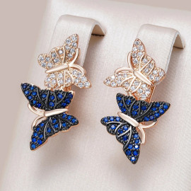 Orecchini Farfalla con Strass Blu | Idea Regalo Donna Unica
