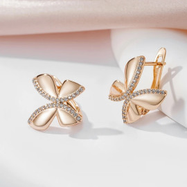 vue complète des Boucles d'oreilles papillon en or rose