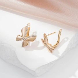 Orecchini Farfalla Oro Rosa Scintillanti | Regalo Unico 🦋