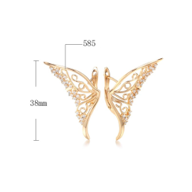 dimensions des Boucles d'oreilles papillon deux grandes aildes papillon strass et o
