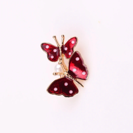 Boucles d'oreilles papillon duo de 2 petits papillons rouge