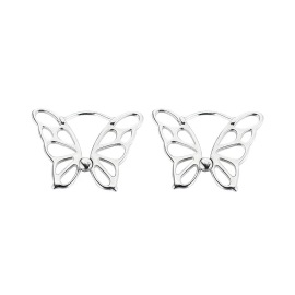 détails  Boucles d'oreilles papillon papillon géométrique en argent