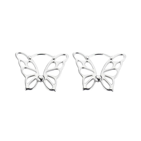 détails  Boucles d'oreilles papillon papillon géométrique en argent