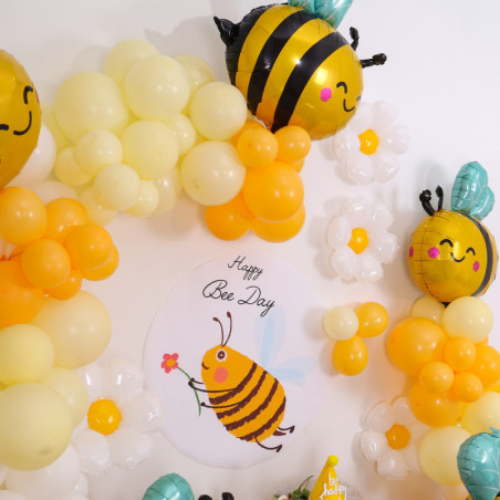 Détails Kit Décoration Festive Thème Abeille - Arc-en-Ciel de Ballons et Abeilles
