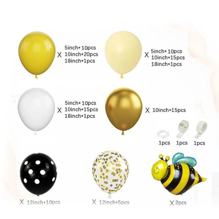 détails packing kit decoration pour fete theme abeilles